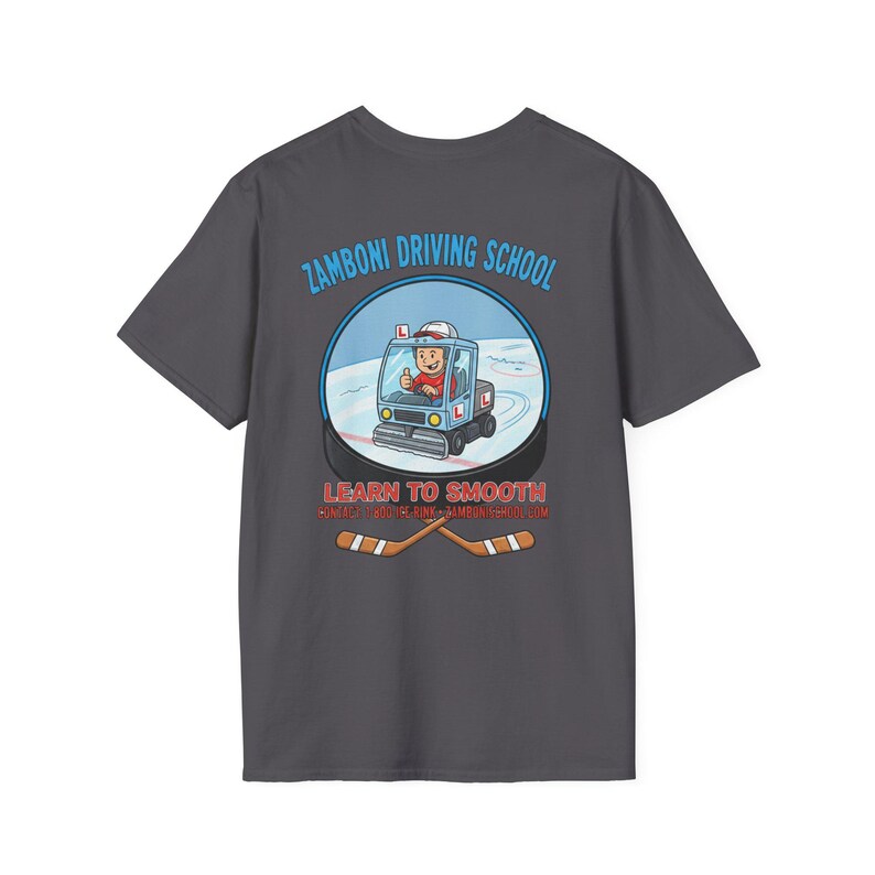 Zamboni Fahrschule T-Shirt | Hockey-Thema-T-Stück Bild 8