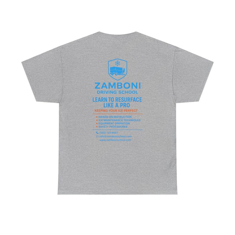 Zamboni Driving School Tee | Learn to Resurface Like a Pro, Ice Rink Shirt image 5