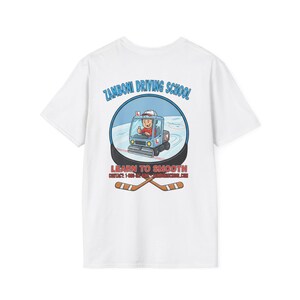 Zamboni Fahrschule T-Shirt | Hockey-Thema-T-Stück Bild 4