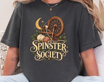 Camiseta de la Sociedad de Hiladoras, Camiseta de rueca, Regalo para artistas textiles, Camiseta de hilandera, Colores cómodos