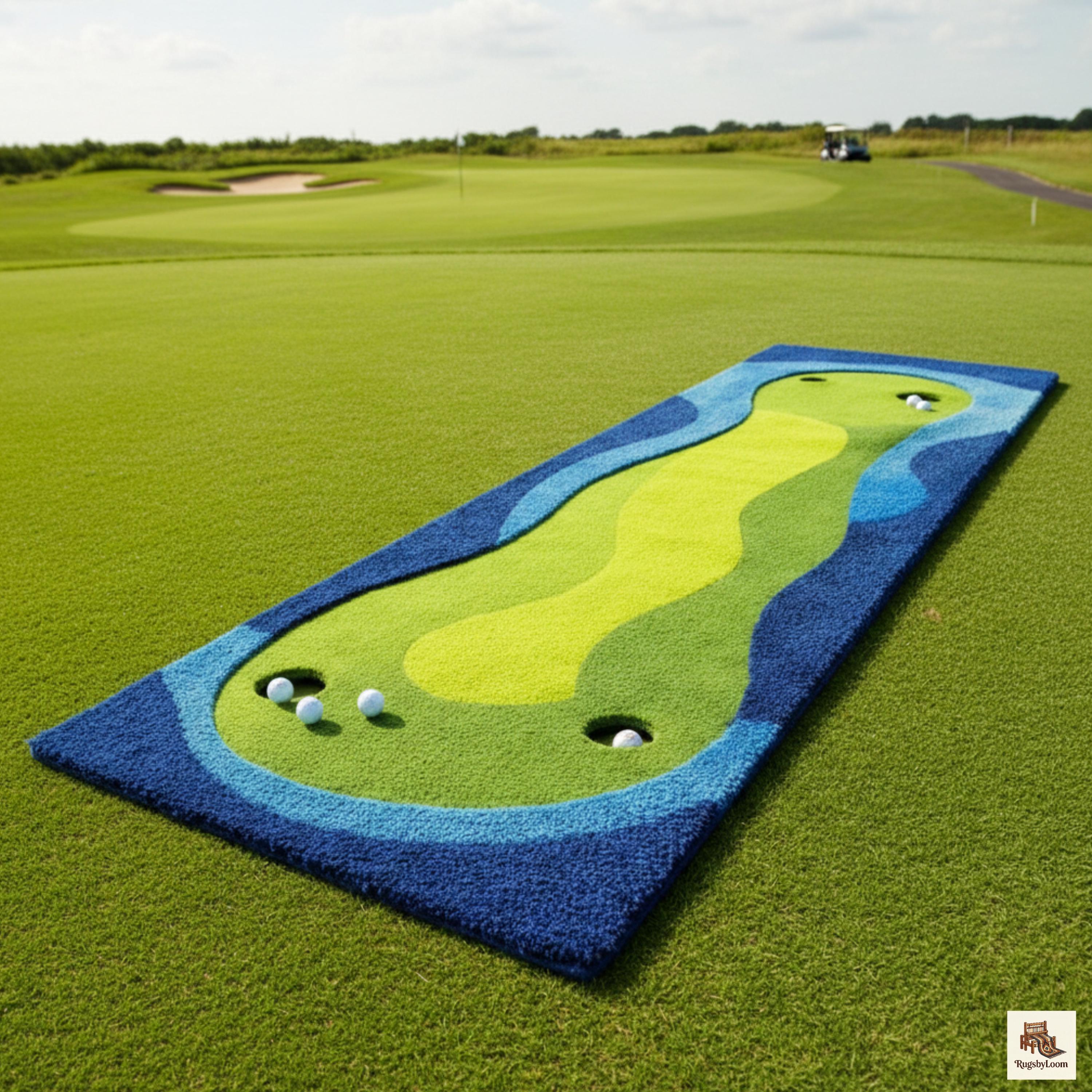 Golf Ramp Rug Hand-tufted Wool Golf Course Runner Rug, Putting Green Hallway Carpet ...