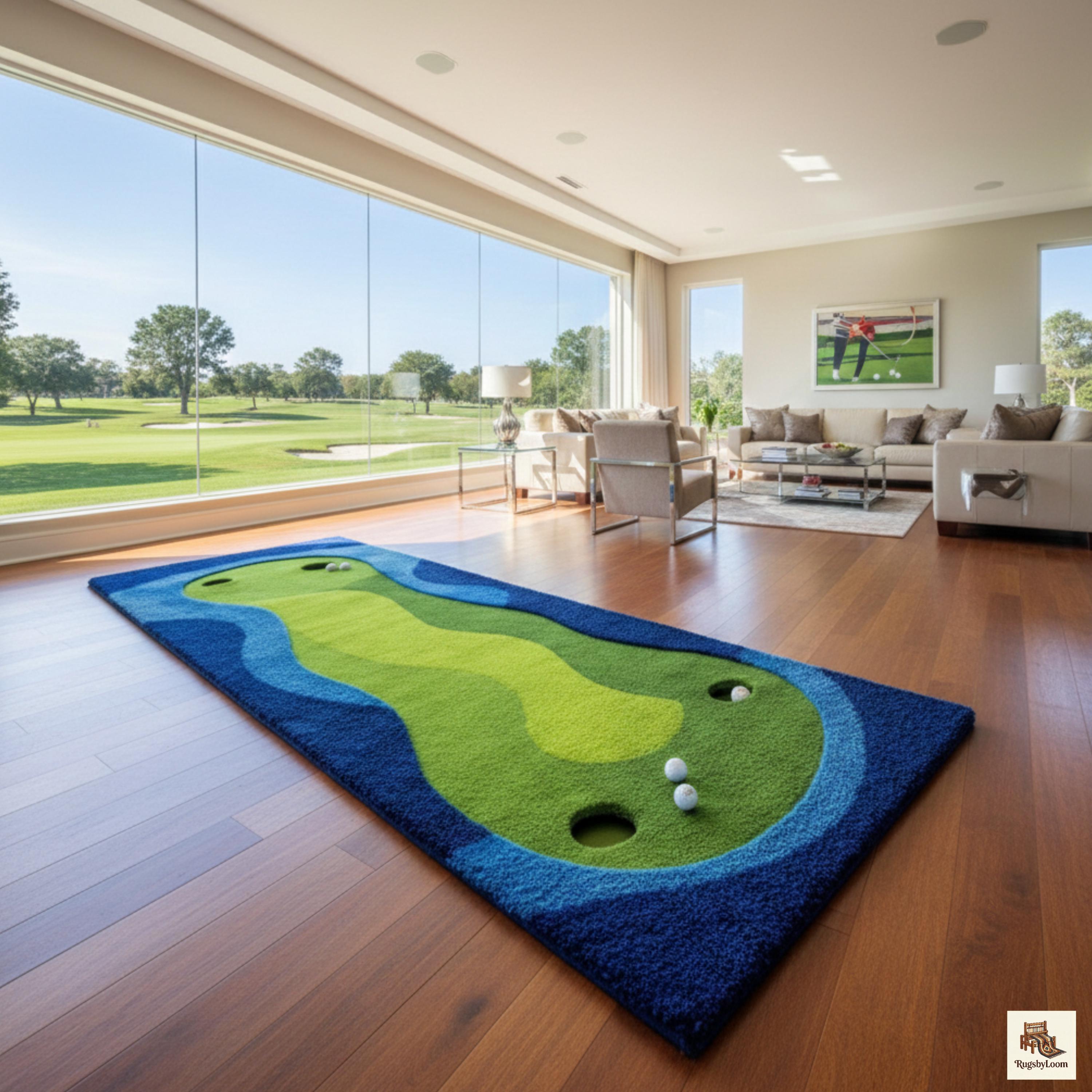 Golf Ramp Rug Hand-tufted Wool Golf Course Runner Rug, Putting Green Hallway Carpet ...