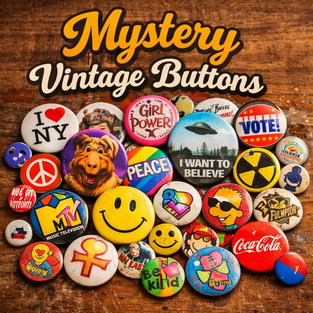 Individual Vintage and Retro Pin Back Button From Assortment - Etsy