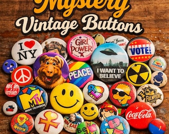 Individual Vintage and Retro Pin Back Button from Assortment