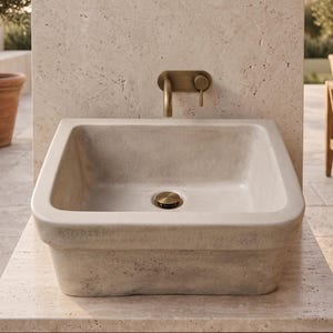 Japandi Rustic | Fregadero de hormigón artesanal | Style farmhouse