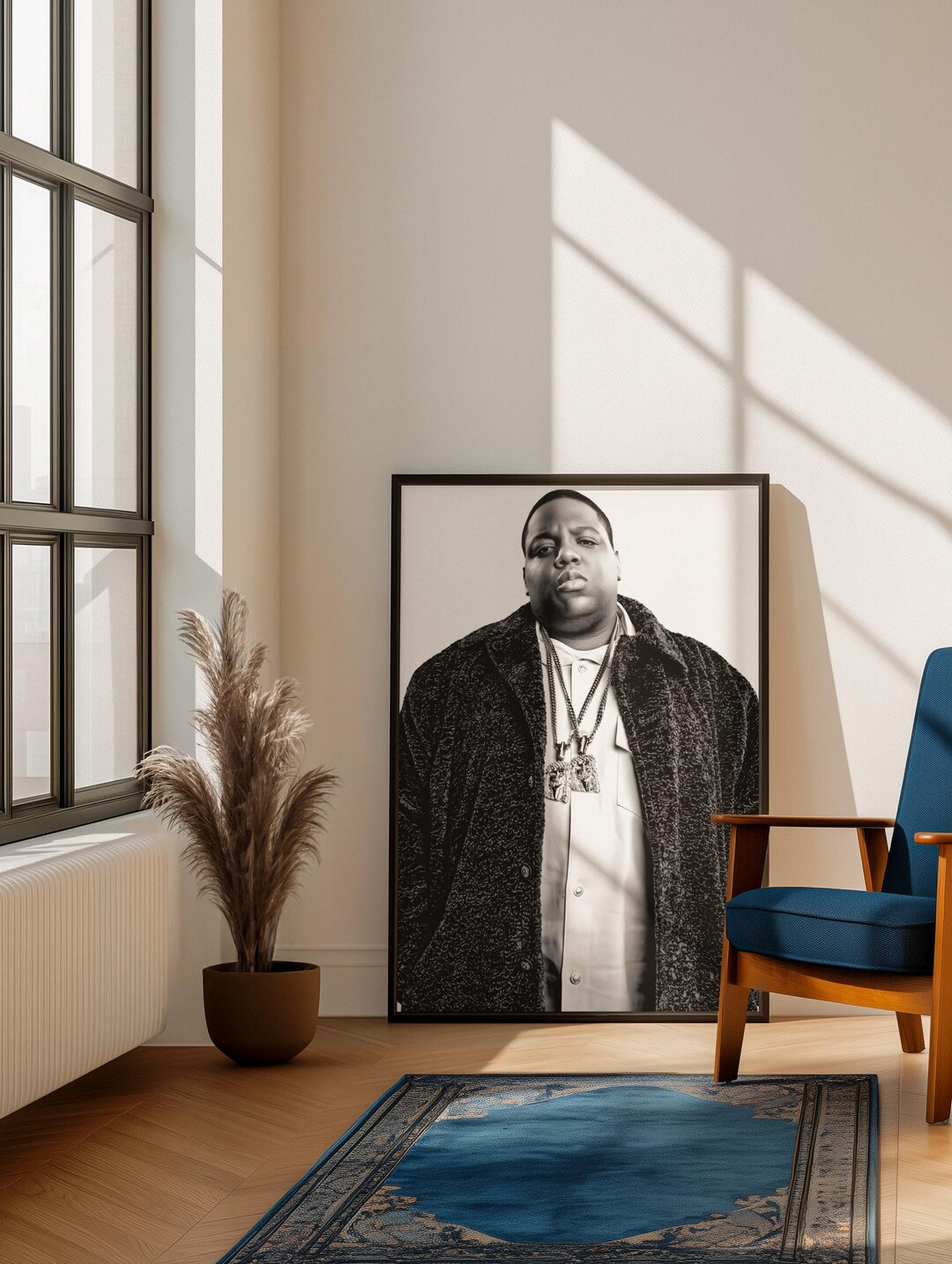 Biggie Poster Rapper The Notorious BIG Poster | Biggie Smalls Print | 90s Gangster Aesthetic ...