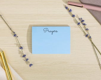 Sky Blue Prayer Notepad – Christian Desk Essentials, Bible Journaling Supplies