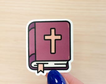 Dusty Rose Bible Sticker – Waterproof Vinyl Decal for Planners, Laptops, Bottles