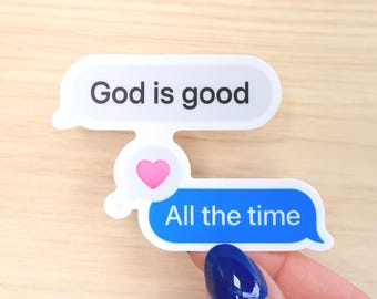 God is Good Text Sticker – Waterproof Vinyl Decal for Water Bottle, Laptop
