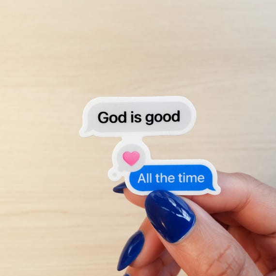 God is Good Text Sticker – Waterproof Vinyl Sticker for Cell Phone, Water Bottle, Ipad, Laptop, and Planner