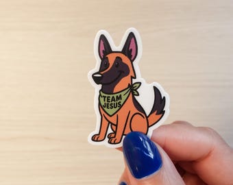 Team Jesus Dog Sticker – Christian Waterproof Vinyl Decal
