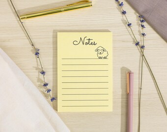 Yellow Lamb Daily Notepad – 4x6” Lined Notepad, 50 Tear-Off Sticky Planning Pages