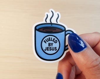 Fueled By Jesus Sticker 2x2in
