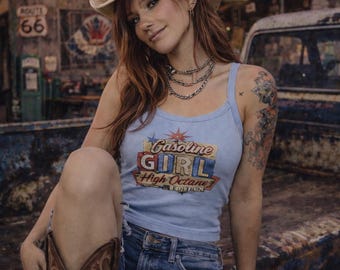 Gasoline Girl Women’s micro-rib tank top