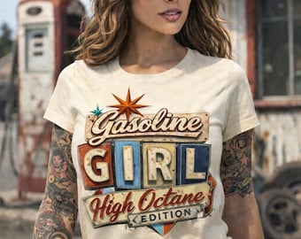 Gasoline Girl vintage bowl Unisex t-shirt