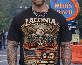 Laconia Motorcycle Rally 2026 America's 250th Anniversary edition Unisex t-shirt