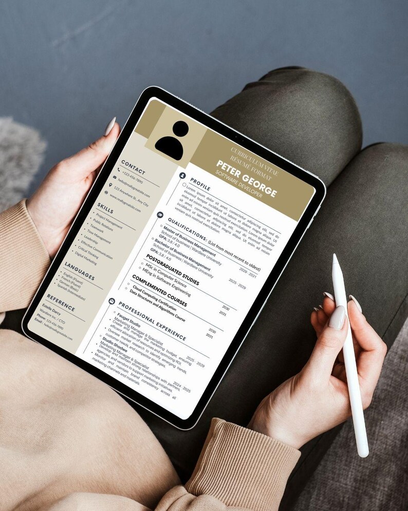Editable CV Resume Format Template With Photo, Minimalist CV Cover ...