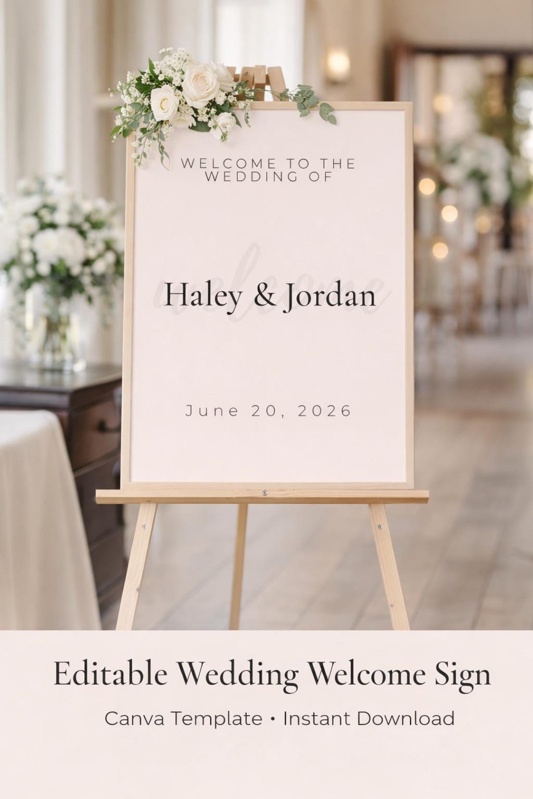 Editable Wedding Welcome Sign Template | Canva Wedding Sign | 3 Styles ...