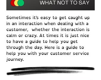 Customer Service: What Not To Say