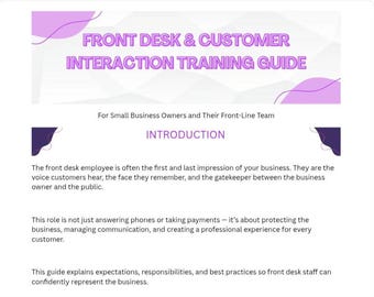 Front Desk Service Guide