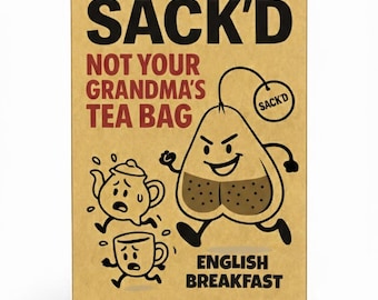 Funny English Breakfast Tea Gift, Sack Shaped Bags, Coworker Office Present, Fathers Day Birthday