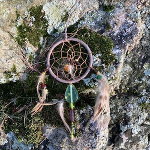 Simple Dreamcatcher with green glass suncatcher