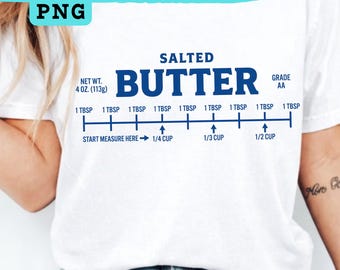 Butter Measurement Chart PNG, Baking Cheat Sheet, Kitchen Conversion Guide, Baker Gift, Cooking Chart Design, Sublimation PNG