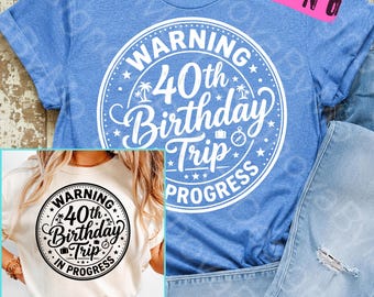 Warning 60th Birthday Trip In Progress PNG, Funny Birthday Vacation Shirt Design, Retro Cruise Party Gift Sublimation File