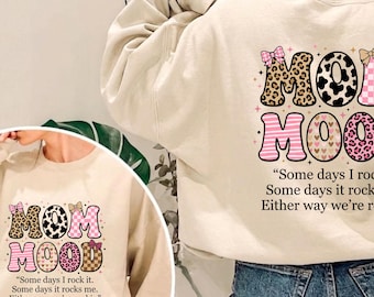 Some Days I Rock It PNG, Funny Mom Life Quote Design, Sarcastic Motherhood Graphic, Retro Checkered Leopard Bow Shirt Print,Instant Download