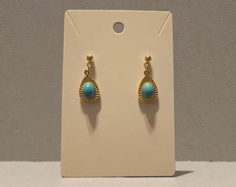 Turquoise Tear Drop Dangle Earrings