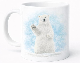 Watercolor Polar Bear Mug: Arctic Wildlife Art (11 oz Ceramic)