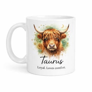 Stier Tasse: Erdiges Aquarell Stier Design (11 oz Keramik)