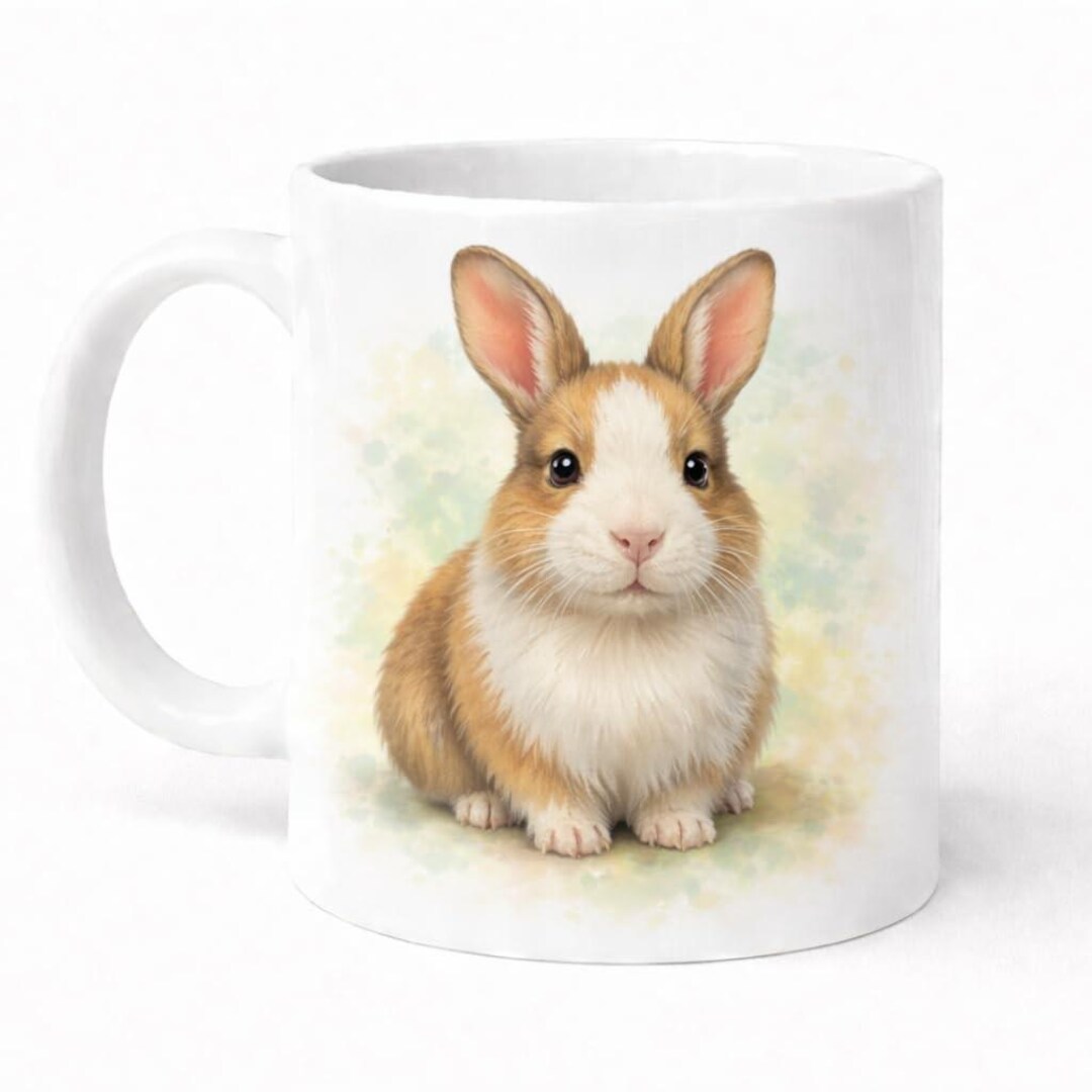 Bunny Rabbit Coffee Mug - Watercolor Design, 11oz Ceramic - Etsy
