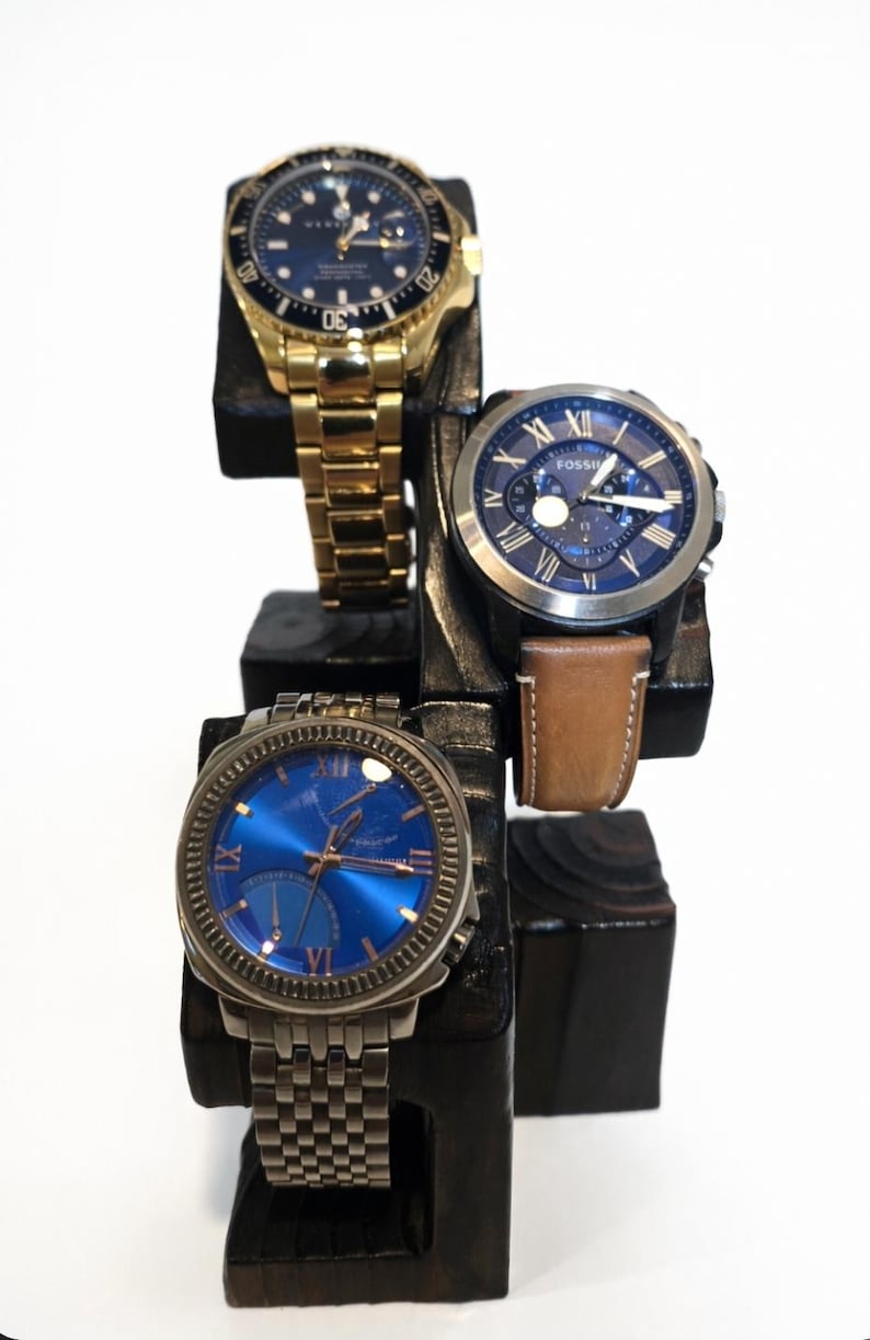 Wood Watch Stand 3 Tier, Men's, Handmade image 7