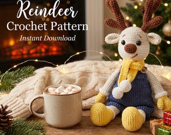 Gehäkelte Rentier Puppe: 12 Inch Amigurumi (PDF Download)