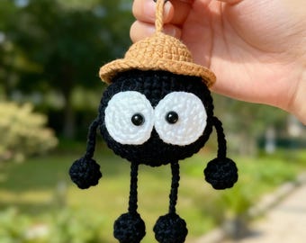Ruß Sprite Häkelanleitung: Amigurumi Kohle Kugel Anhänger (PDF Download)
