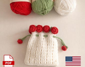 Häkelmuster für Rosenbeutel, Kordelzugbeutel (PDF-Muster)