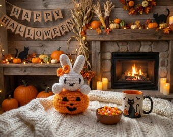 Halloween Hase Häkelanleitung: Kürbis Amigurumi Design (PDF Download)