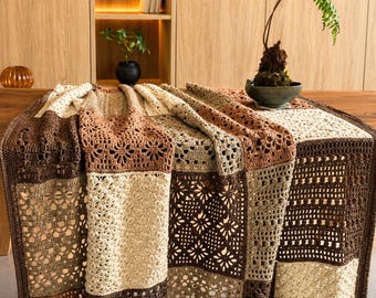 Patchwork Crochet Blanket Pattern : Afghan Sampler Throw (PDF Pattern)