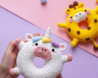 Einhorn Donut Häkelanleitung: Amigurumi Toy (PDF Download)