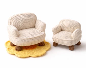 Mini Crochet Sofa Pattern : Amigurumi Plush Chair (PDF Download)
