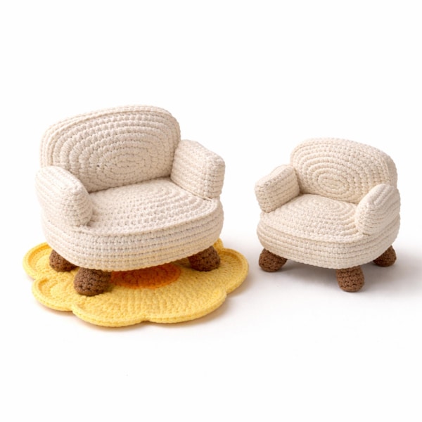 Mini Crochet Sofa Pattern : Amigurumi Plush Chair (PDF Download)
