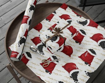 Papel de embrulho em forma de saco de carvão para a lista de crianças malcriadas, embalagem de presente de Natal divertida com tema de carvão.