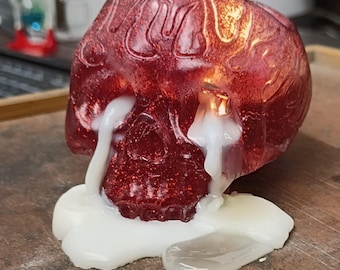 Quemador de incienso de reflujo con forma de calavera - Portavelas con forma de calavera y ojos sangrantes