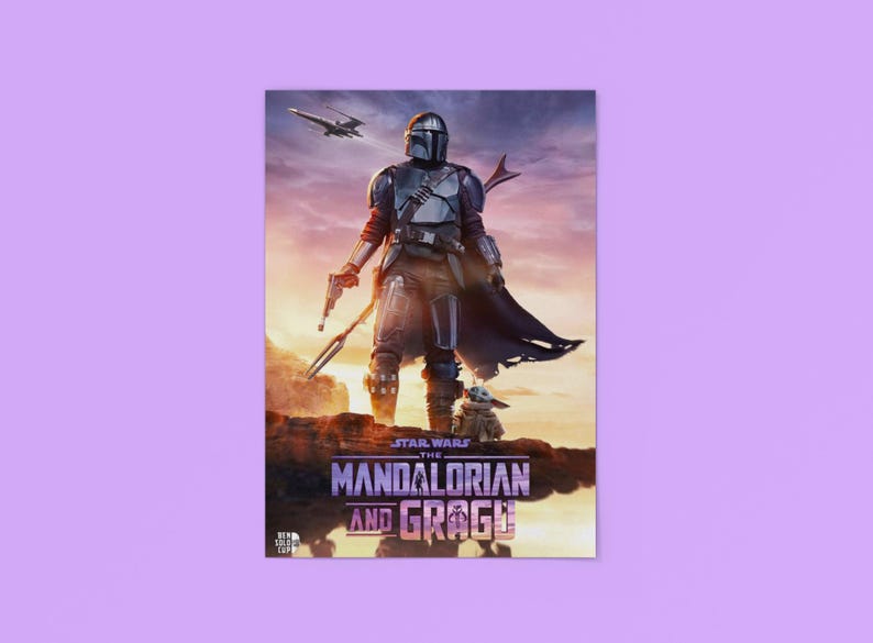 The Mandalorian & Grogu Poster | Star Wars TV Wall Art | Din Djarin ...