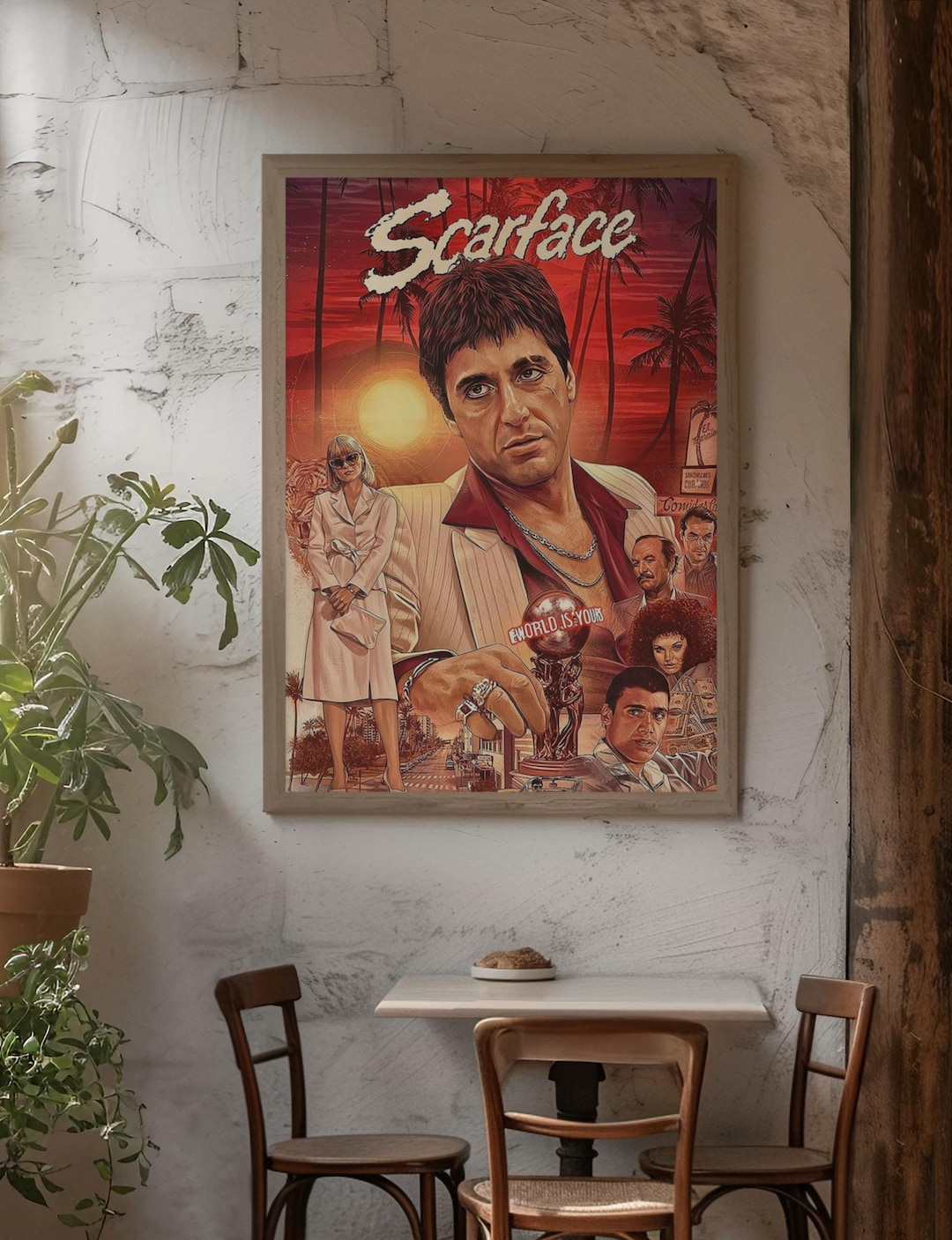 Scarface Poster | Iconic Crime Movie Wall Art | Tony Montana Film Print ...