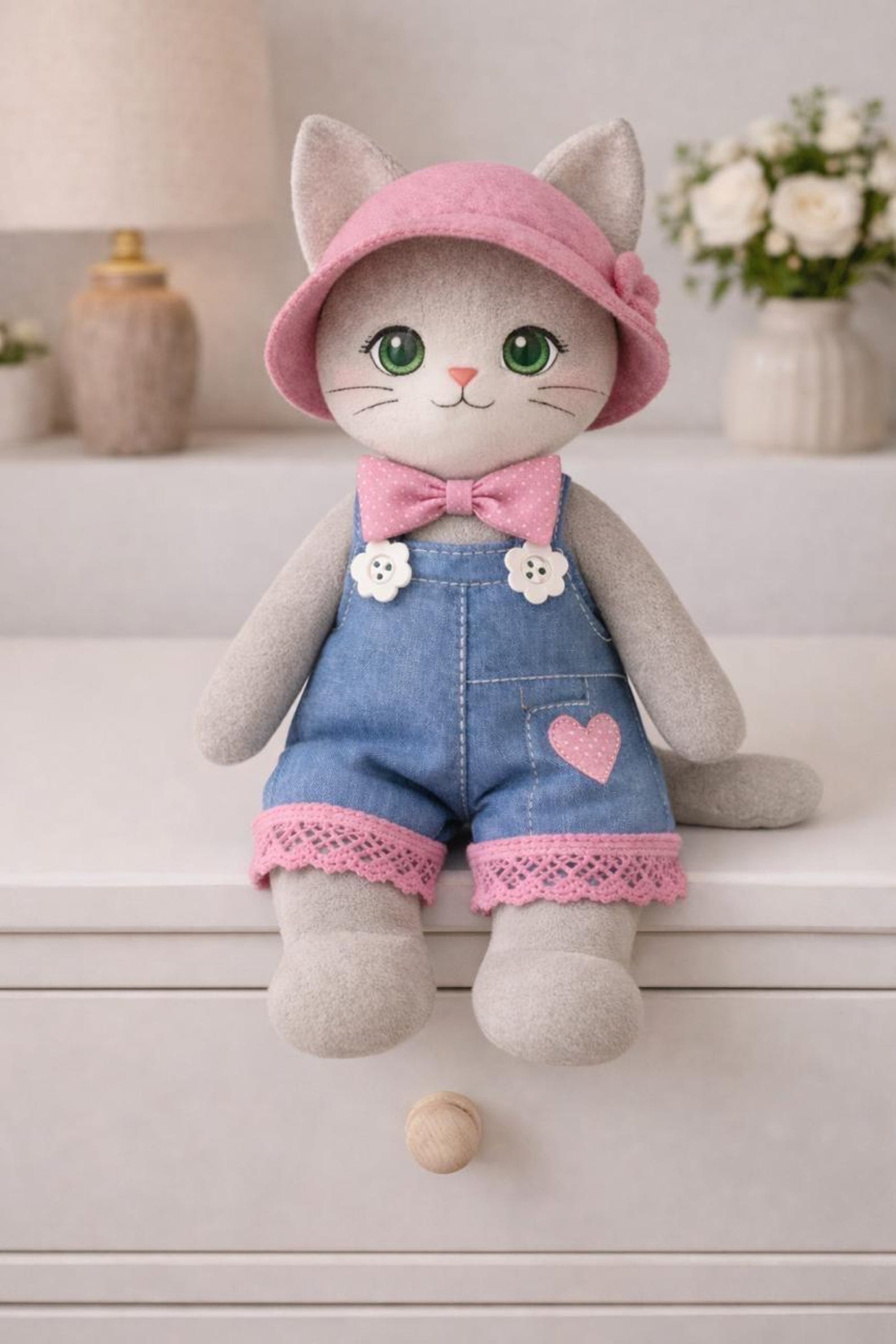 Cat Sewing Pattern PDF 40cm + Video Tutorial | Plush Kitty Pattern ...