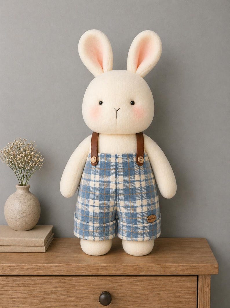 Running Rabbit Stuffed Toy Pattern Stuffed Bunny PDF Pattern With Clothes | Plush Rabbit Sewing Pattern ...