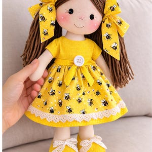 Lanne Rag Doll Pattern PDF – 43 cm Cloth Doll Sewing Pattern with Dress, Hair Bow and Shoes – Step by Step Tutorial – DIY Handmade Doll Patt image 3