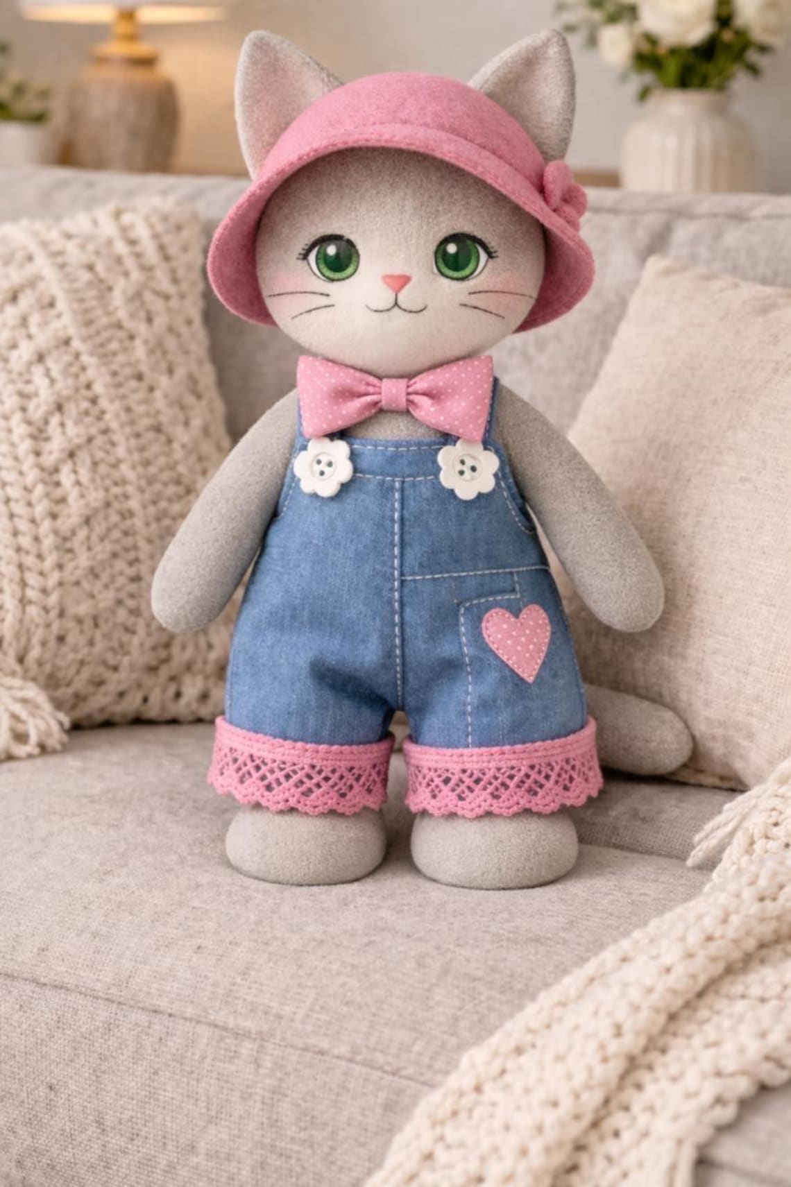 Cat Sewing Pattern PDF 40cm + Video Tutorial | Plush Kitty Pattern ...